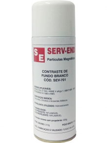 CONTRASTE DE FUNDO BRANCO MARCA SERV-END, CÓDIGO SEV-701, EM AEROSOL, PARA INSPEÇÃO DE END POR PARTÍCULAS MAGNÉTICAS.