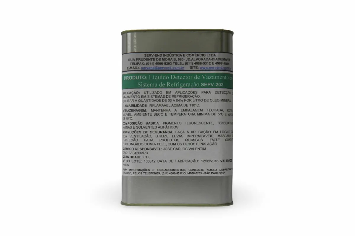 Fluido para detecção de vazamento